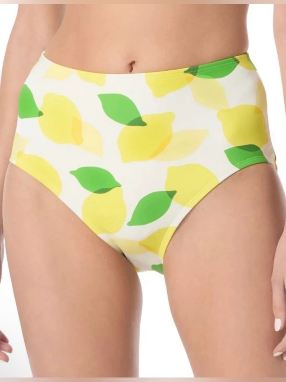KATE SPADE - Women’s Bikini Full Coverage Bottoms Only in Ivory Lemon Print 🍋